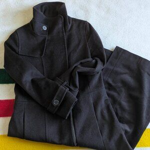 Rainforest wool cashmere brown long pea coat size M